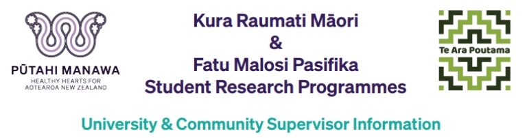 Kura Raumati Māori & Fatu Malosi Pasifika Student Research Programmes University & Community Supervisor Information